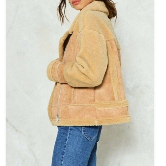 Bear Witness To This Faux Suede Aviator Jacket - Picture 5 of 13